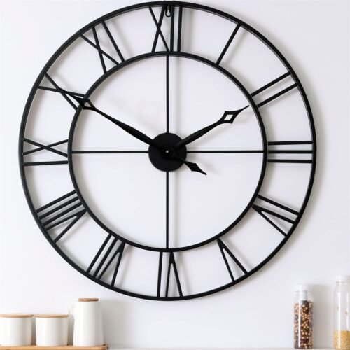 CLXEAST 30 Inch Large Wall Clock Modern, Oversized Roman Numeral Decorative M...