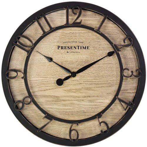 & Co 10" Farmhouse Series Wall Clock, Cottage Style, Vintage Design, Oil Rubb...