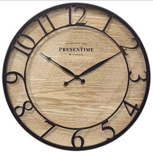 & Co 21" Farmhouse Series Wall Clock, Cottage Style, Vintage Design, Oil Rubbed
