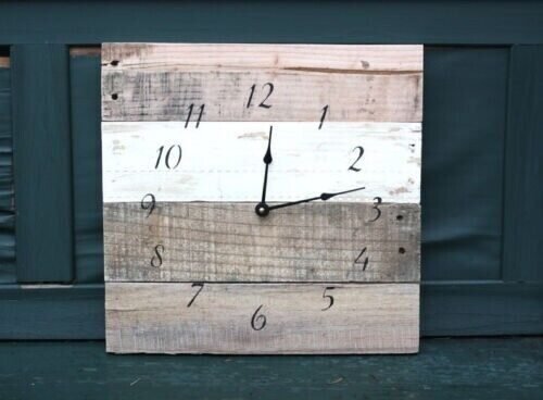 Coastal Theme Pallet Designer Reclaimed Wall Clock Rustic Beach House Decor Gift