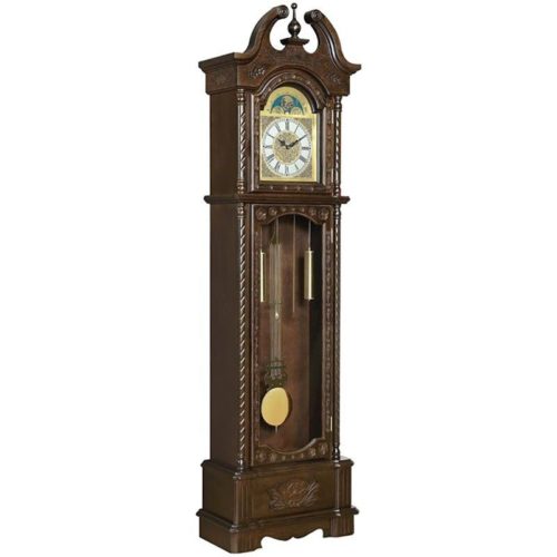Coaster Traditional Wood Grandfather Clock with Chime in Brown category image