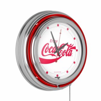 Coca Cola Red Enjoy Coke White Lighted Analog Neon Clock