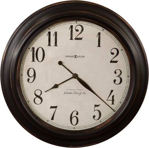Coldwater Wall Clock II 549-472 – Aged Black Molded Frame with Bronze Highlights
