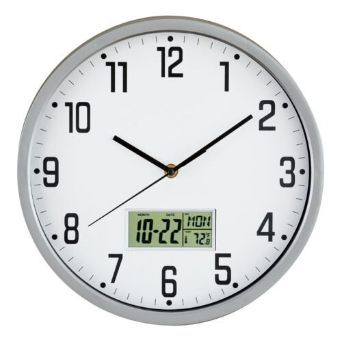 Collections Etc Easy-to-Read Multifunctional Wall Clock