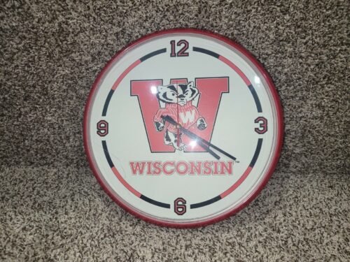 Collegiate Clocks Wisconsin Badgers 1993 Clock 12" x 12"