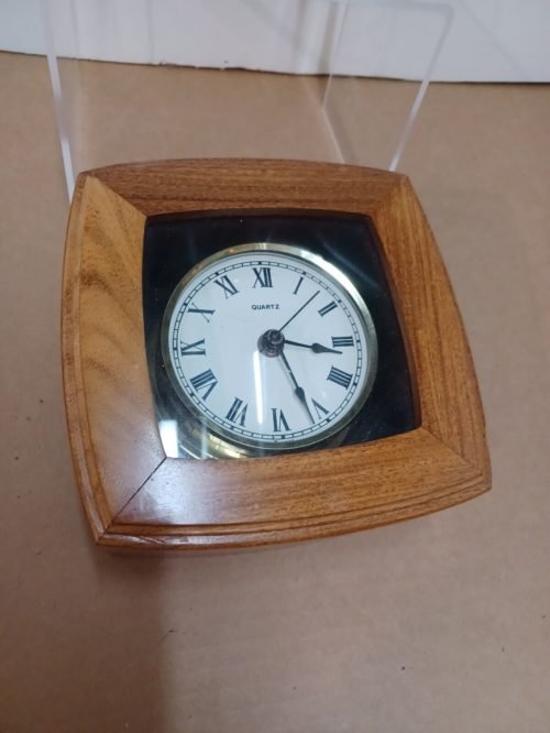 Colonial Molyneux Desk top Clock table walnut mid century mcm