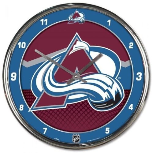 Colorado Avalanche NHL Hockey Chrome Team Logo Wall Clock "AA"Battery WinCraft