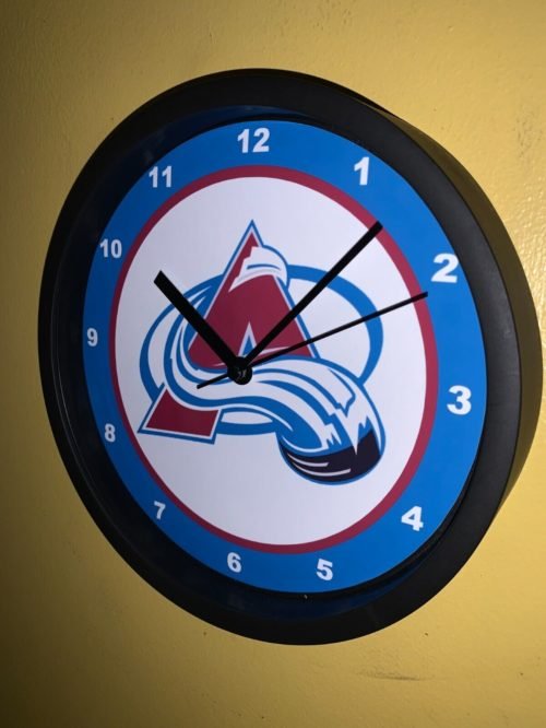 Colorado Avalanche Throwback Hockey Bar Man Cave Advertising Clock Sign
