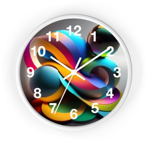 Colorful Abstract Wall Clock, Unique Home Decor, Modern Art Timepiece, Great