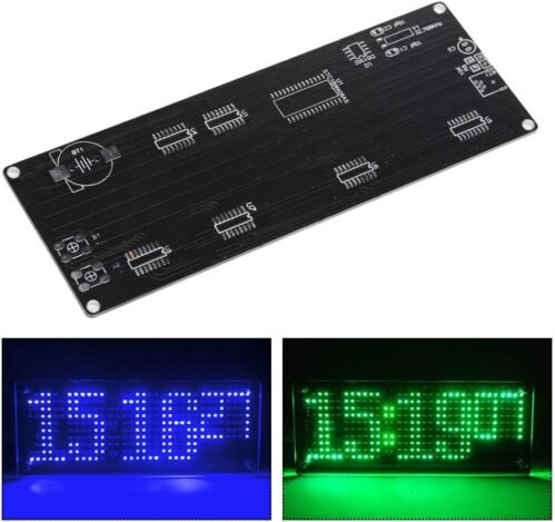 Compact DIY Digital LED Clock Kit, 5V Patch Lattice Electronic Blue