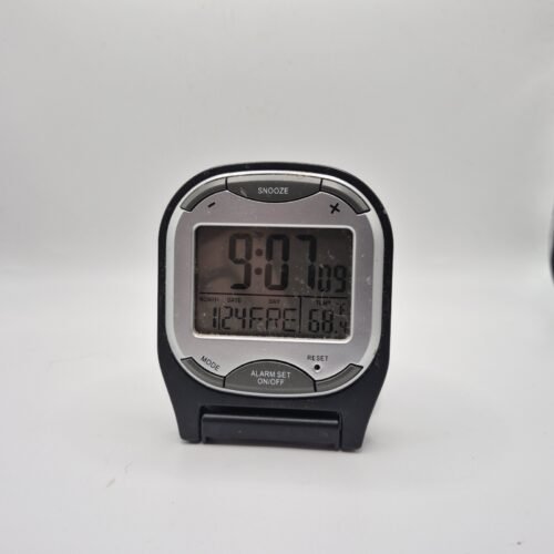 Compact Travel Alarm Clock Time Date Model 1201