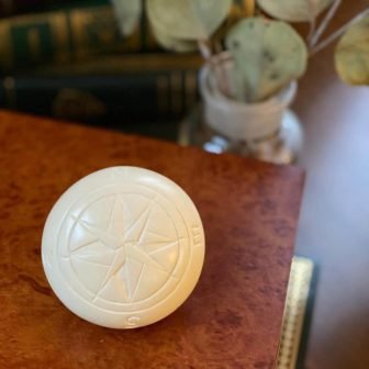 Compass White Paper Weight Desk Accent
