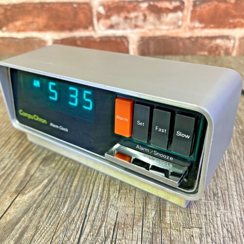 Compu Chron Digital LED Space Age Green Display Alarm Clock Rare Vintage 70s 80s
