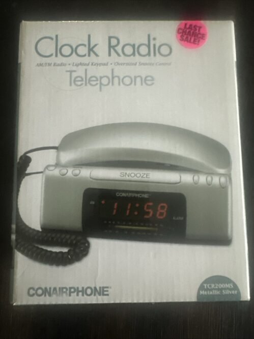 CONAIR Digital Alarm Clock AM/FM Radio Telephone Phone TCR200MS NEW IN BOX