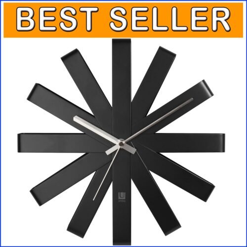 Contemporary 12" Ribbon Wall Clock with Silent Movement - Unique Home Decor