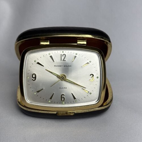 Cool Retro Phinney Walker travel alarm clock Made in Japan W/ Glow Dots