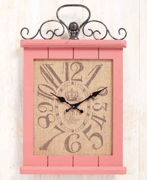 Coral Scrolled Metal Beadboard Wall Clocks Teal Burlap Vintage Wall Clock