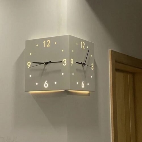 Corner Wall Clock with Light