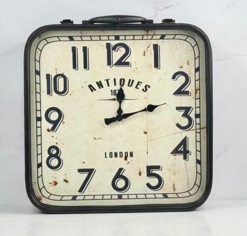 Corrugated Steel Antiques 1870 London Wall Clock | 16.25" x 17" x 4" Steam Punk