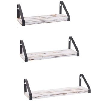 Country-Style Wooden Wall Shelves (Set of 3)