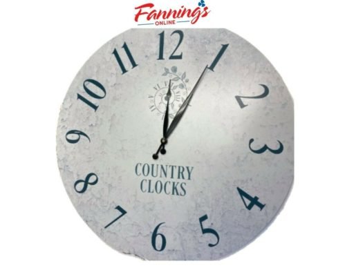 Country Clocks Brand Wall Clock Blue and White 24'' w/ DEFECT