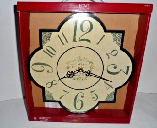 Country Wall Clock Shabby Rustic Cottage French Farmhouse NIB 12"