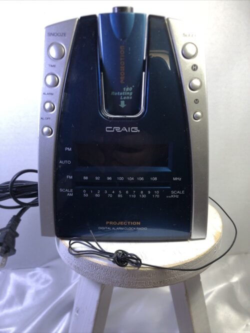Craig Alarm Clock Radio Digital Projection Rotating Lens AM/FM Model CR41025