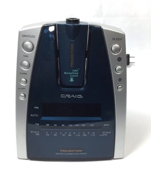 Craig Projection Digital Alarm Clock AM/FM Radio 180° Rotating Lens CR41025