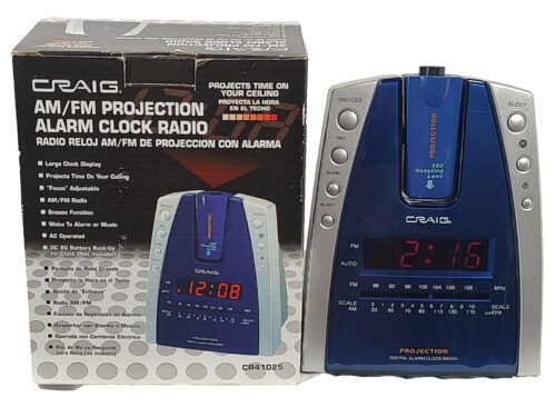 CRAIG Projection Rotating Lens AM/FM Digital Alarm Clock Radio Model CR41025