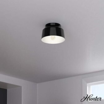 Cranbrook 12 in. 1 Light Matte Black Flush Mount Bedroom Light