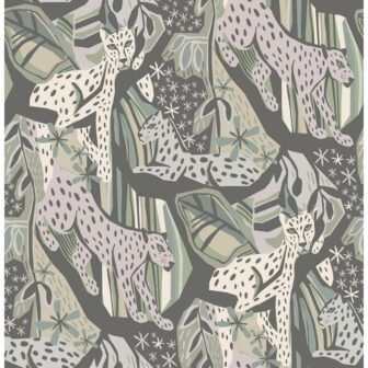 Cream Grey Cat Nap Peel and Stick Wallpaper Sample