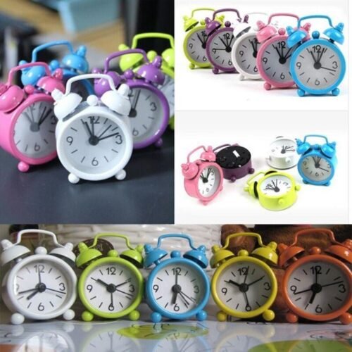 Creative Clock Cute Small Alarm Metal Alarm Clock Small Electronic Mini Clock