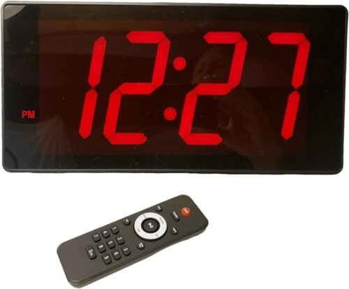 Creative Clock Large Digital Wall Clock with Remote Control Time and Temp