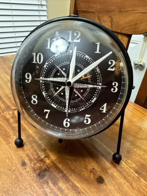 Creative Co-Op Black Metal Mantel Dome Round Standing Clock (KC)