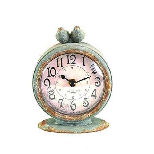 Creative Co op Grey Pewter Mantel Birds Clocks, Pack of 1 ,DA 3835 reference photo