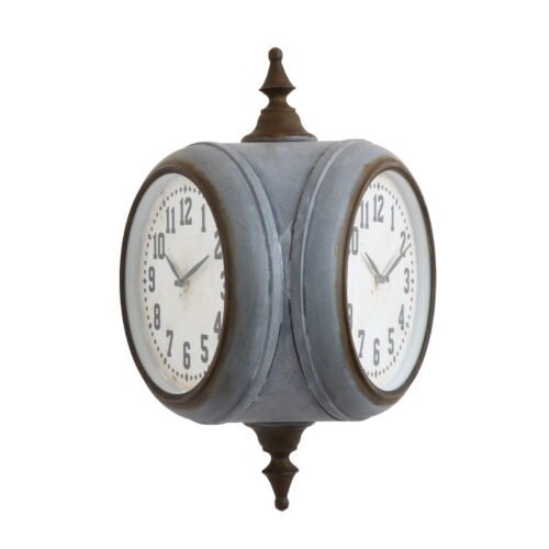 Creative Co-Op Metal Double Sided Wall Clock 14"L X 10.5"W X 19.25"H Durable