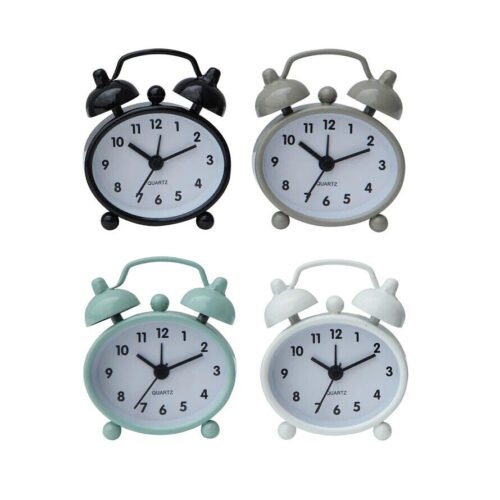 Creative Co-Op Mini Retro Bell Alarm Clock Pick Black Taupe Green White