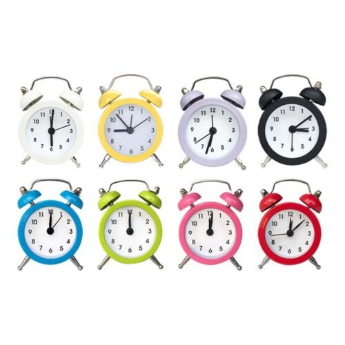 Creative Cute Mini Alarm Clock, Metal Small Electronic Alarm Clock Home Office^