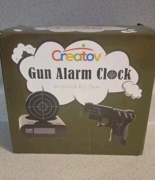 Creatov Gun Alarm Clock, Shoot-to-Stop Target In The Original Box