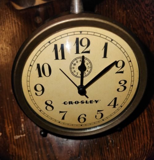 CROSLEY Vintage Metal Alarm Clock #33301 Brass Color Shabby NEW