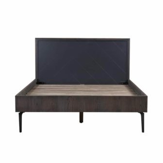 Cross Solid Oak and Metal King or Queen Platform Bed Frame 2