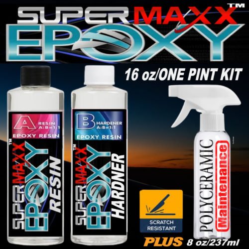 CRYSTAL CLEAR EPOXY RESIN TABLE TOP CLOCKS WALL ART 16 OZ PLUS 8 OZ CERAMIC KIT