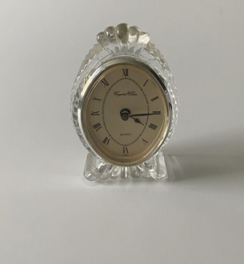 Crystal Clear Quarts Desk/Nightstand/Table Top Functioning Clock