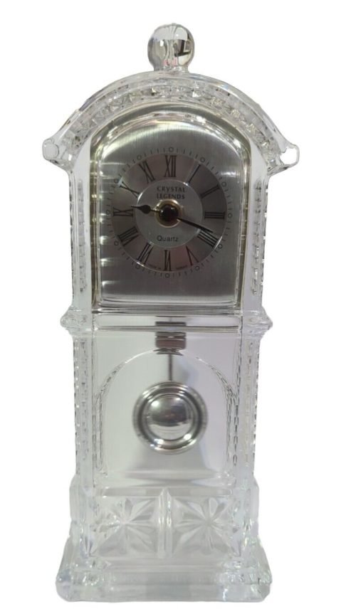 Crystal Legends 24% lead Crystal Mini Grandfather Clock W/Pendulum By Godinger