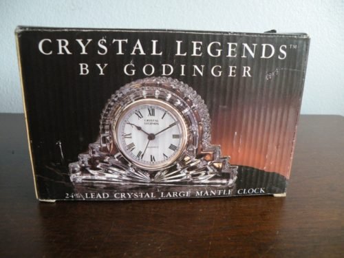 Crystal Legends By Godinger 24% Lead Crystal Mantle Clock MINT new H7