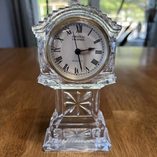 Crystal Legends by Godinger Quartz Clock 24% Lead Crystal *READ* Need Battery