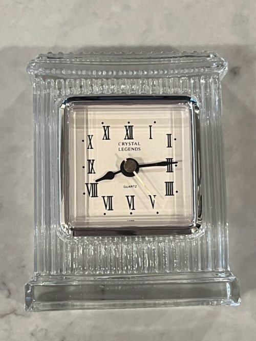Crystal Legends by Godinger Shelf/Desk Clock Handcrafted Over 24% Lead Crystal