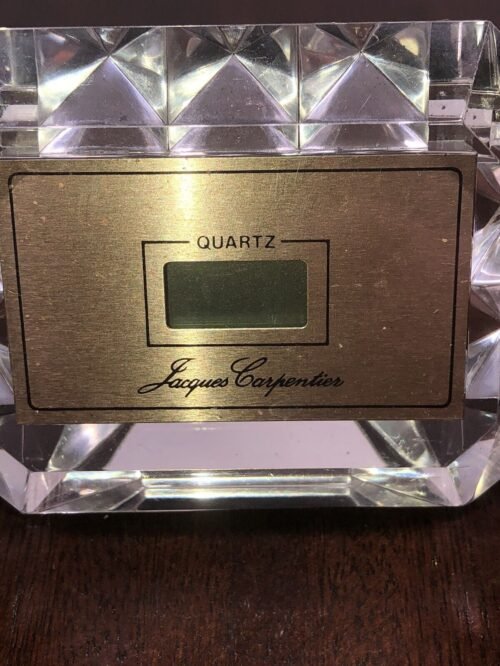 CRYSTAL QUARTZ SMALL Digital DESK CLOCK VINTAGE REAd Needs Battery
