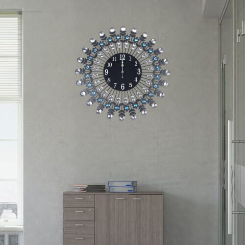 Crystal Wall Clock with Silencer Iron Acrylic Anti-Rust Non Ticking Silent Clock