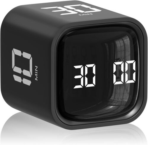 Cube Pomodoro Timer, Desk Productivity Timer 5/10/30/60 Minutes & Custom Countdo